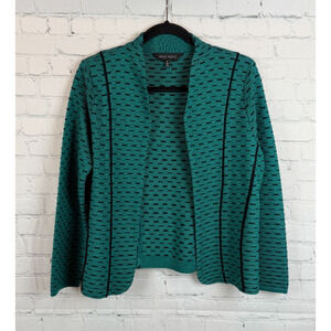 MING WANG black green knit cardigan sweater size S NWOT with DEFECT